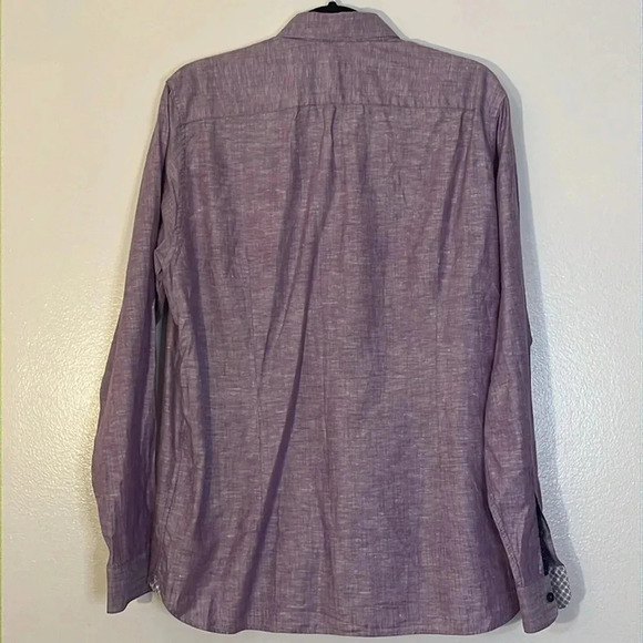 Ted Baker London | Linen & Cotton button down long sleeve shirt Men’s size 5 XL - Picture 6 of 10